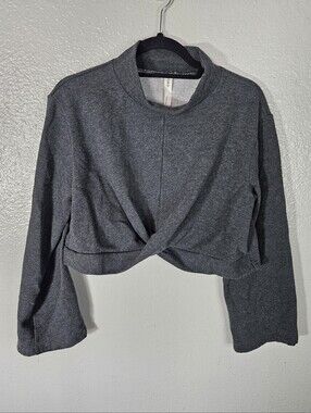 NAP Loungewear Mock Neck Twist Front Crop Sweatshirt Size S